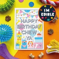 Scoff Paper Happy Birthday Chew Ya edible card