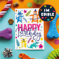 Scoff Paper Happy Birthday edible card